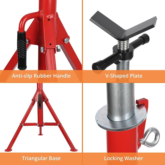 V-Head Pipe Jack Stand, Heavy-Duty Folding Pipe Stand - Image 4