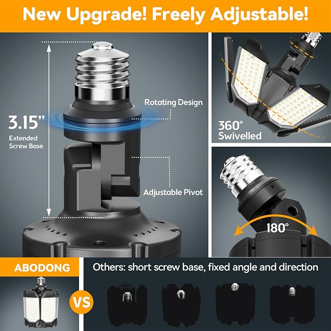 LED Garage Light 2 Pack Super Bright 15000LM LED Shop Ceiling Lights 6500K - Image 2