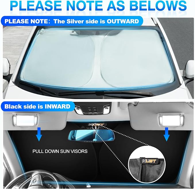 KUST Windshield Sun Shade for 2017-2024 Porsche Panamera Sedan Accessories - Image 3