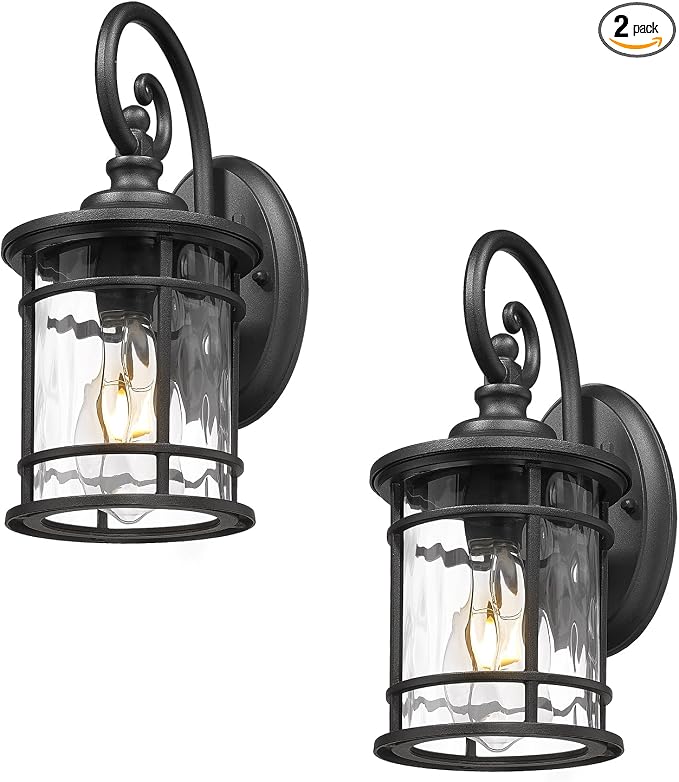 Emliviar Outdoor Wall Sconces 2 Pack, 12.4 Inch Outdoor Front Porch Lights by EMLIVIAR