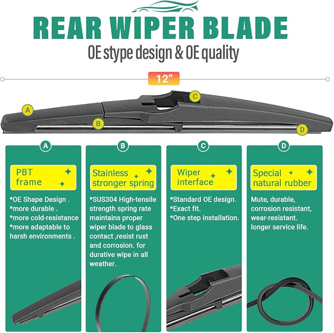 24" 18" 12" Windshield Wiper Blades Replacement - Image 4