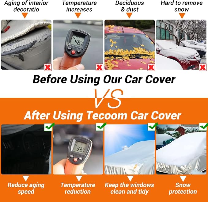 Tecoom Truck Cover Waterproof All Weather, 3 Layers Full Pickup Cover, Fleece - Image 6