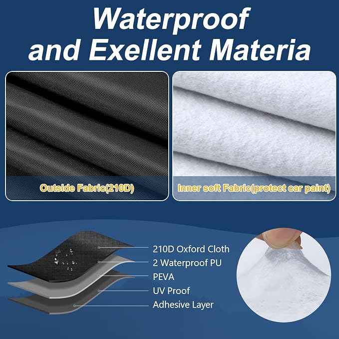QUNSUNUS Waterproof Car Cover for Ford Torino 1968-1976 and Fairlane 1968-1970 - Image 3