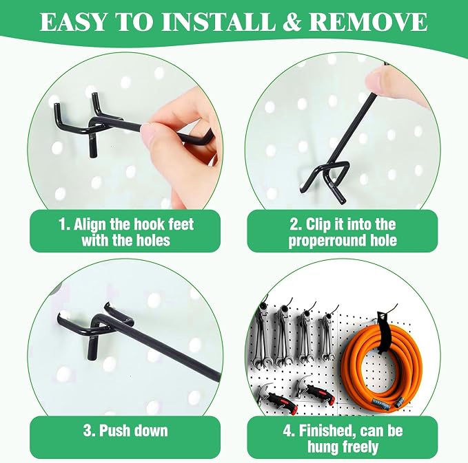 50Pcs 8"/20CM Pegboard Hooks Assortment Set, Metal Peg Board Hooks - Image 6