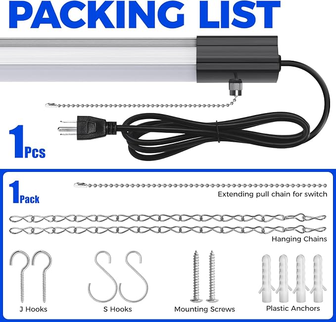 Barrina LED Shop Light for Garage, 5000K Linkable Light Fixture for Workshop - Image 8