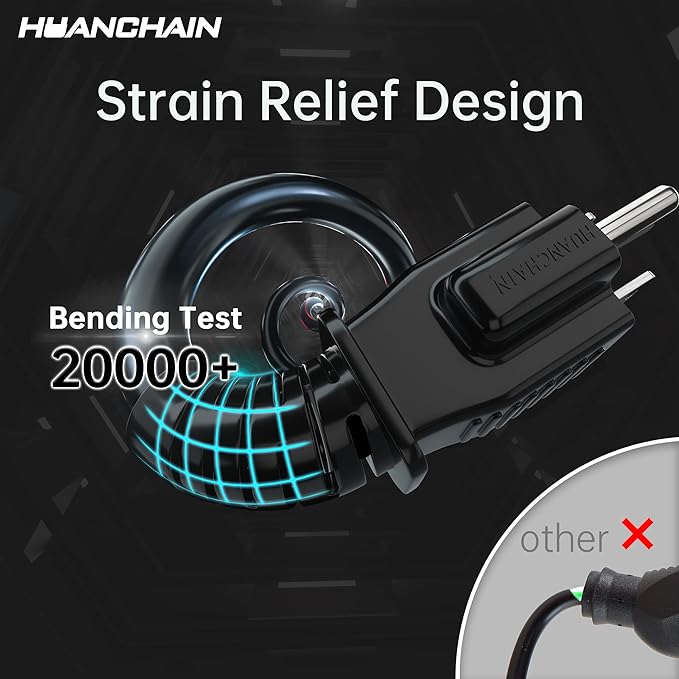 HUANCHAIN Indoor Outdoor Black Extension Cord 50 ft Waterproof, 16/3 Gauge - Image 2