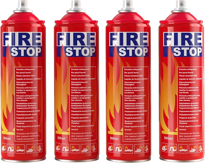 Fire Extinguisher 4-Pack with Mount Brackets，Portable by AmzBoom