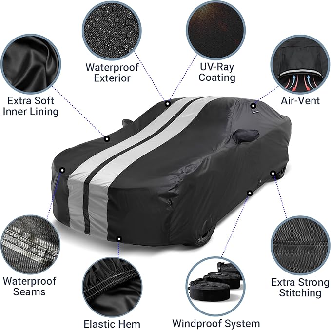 iCarCover Custom Car Cover for Chevy Cruze Sedan Waterproof All Weather Rain - Image 4