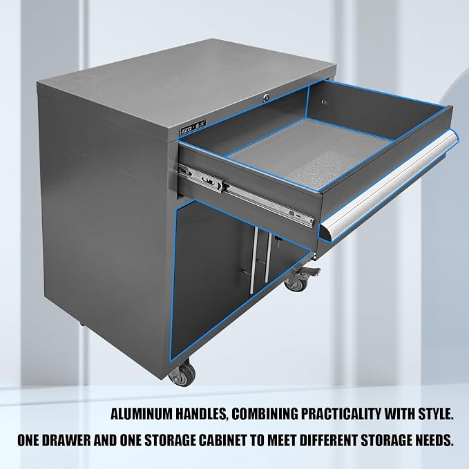 JZD Garage Storage Workbench Set, Metal Industrial Strength Tool Storage System - Image 7