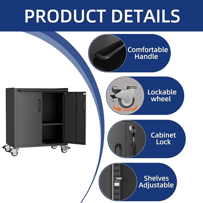 Metal Tool Cabinet, Garage Storage Cabinet System, Wall Cabinet & Locking - Image 6