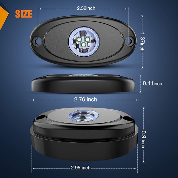 Nilight LED Rock Light Pods Waterproof Under Body Wheel Well Light Exterior - Image 2