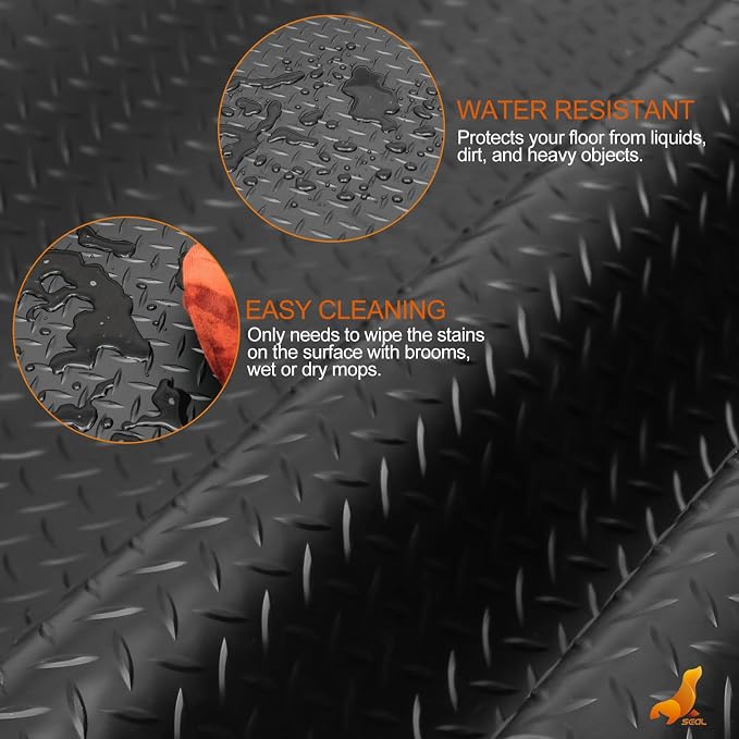 SEAL 4 x 20 Ft Premium Garage Floor Mat, Solid 2.8mm Thickened Black Commercial - Image 4