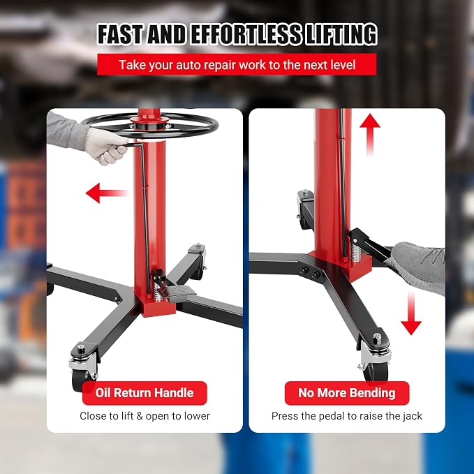Garvee 1322lbs Transmission Jack, Hydraulic Telescoping Transmission Jacks - Image 6