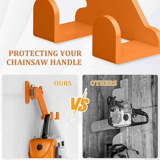 Chainsaw Hanger, 3-in-1 Chainsaw Wall Mount Adjustable Screws - Image 4