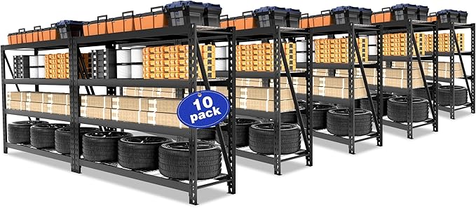 WORKPRO 68" Ultra Wide 4-Tier Metal Garage Shelving Unit, 7200 LBS Capacity by WORKPRO