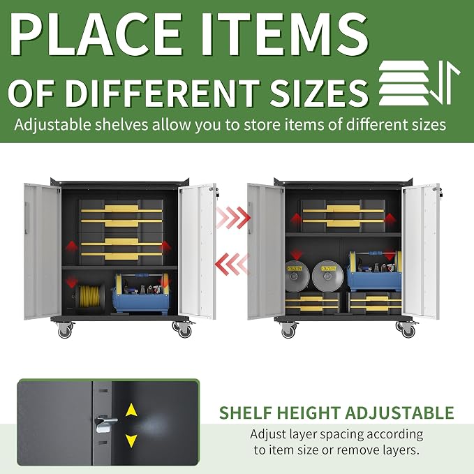 Metal Tool Cabinet, Garage Storage Cabinet System, Wall Cabinet & Locking - Image 6