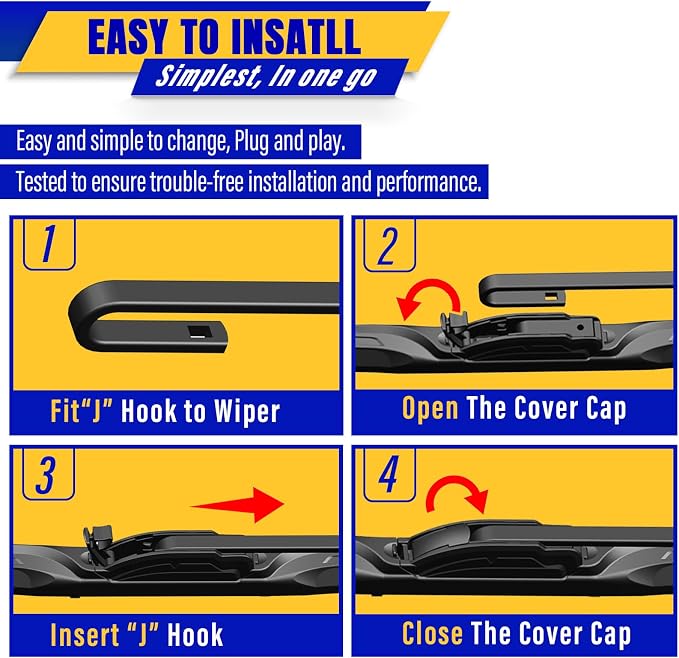 3 wipers Replacement for 2016-2020 Buick Envision, Windshield Wiper Blades - Image 8
