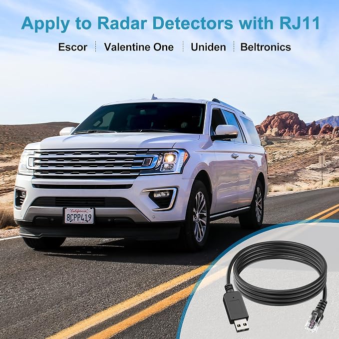 Radar Detector Cable, USB to RJ11 Plug, Replacement Radar Detectors Power Cable - Image 6