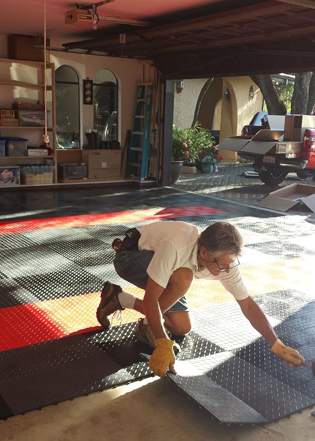 RaceDeck Diamond Plate Design, Durable Interlocking Modular Garage Flooring Tile - Image 4