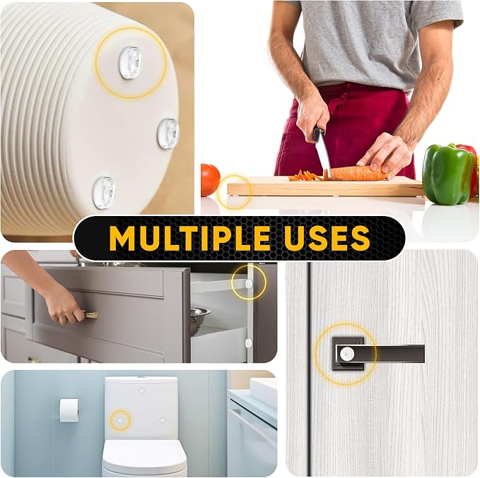 45 Clear Silicone Cabinet Door Bumpers – Self-Adhesive Pads, Quiet Soft Close - Image 4
