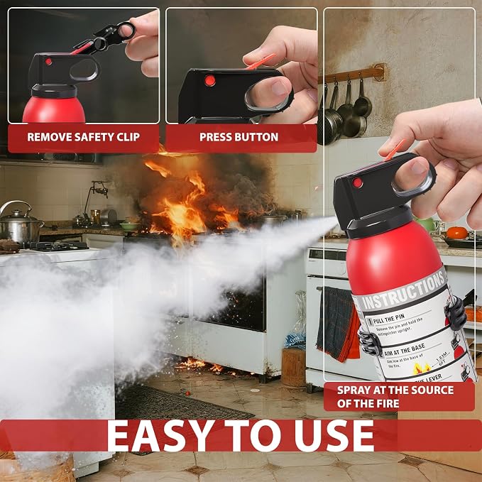 Dry Stop Fire Extinguisher for Home & Vehicle - 600g Dry Chemical Powder Fire - Image 2