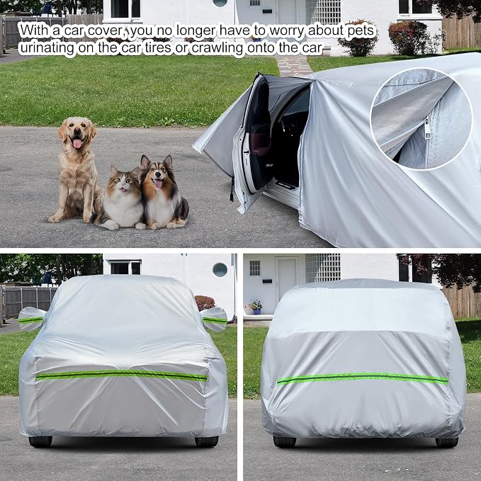 TUCAREST 6-Layers Premium Full Car Cover Hard Shell Zipper Design Waterproof - Image 5