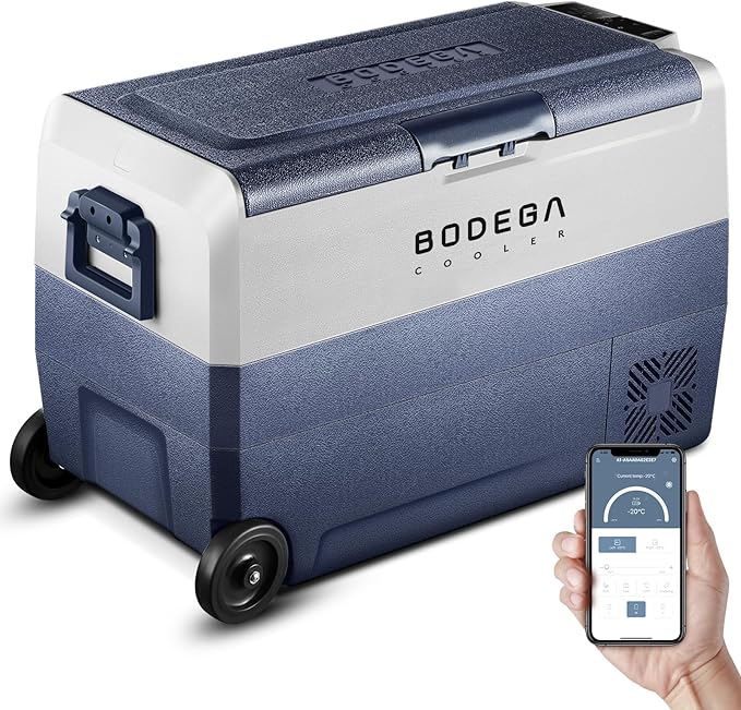 BODEGACOOLER 12 Volt Portable Refrigerator, 53 Quart Car Fridge Dual Zone by BODEGA