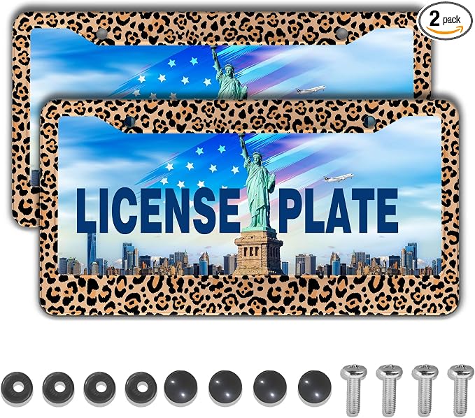 License Plate Frames Leopard Print Fun License Plate Frame Protector Cute by Unknown
