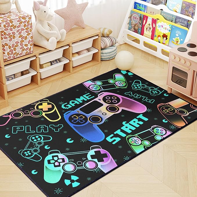 Play Gaming Rug for Bedroom Gamer Mat Gamepad for Boys Room 2x3 for Playroom - Image 7