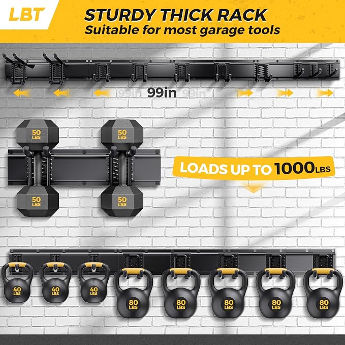 LBT 99" Garage Tool Organizer Wall Mount - Image 2