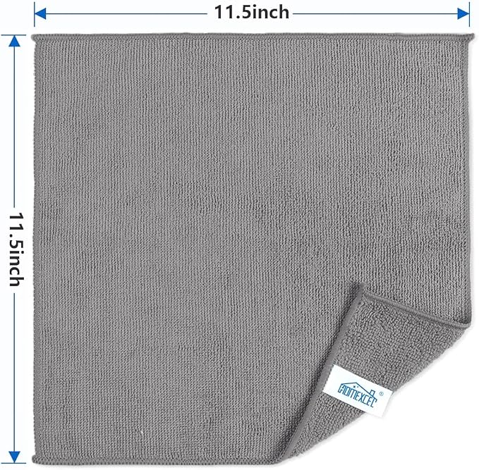 HOMEXCEL Grey Microfiber Cleaning Cloth, 8 Pack Cleaning Towels - Image 7
