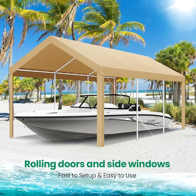 COBIZI Carport Canopy 12x20 Heavy Duty Car Tent Garage, Galvanized Frame Car - Image 7