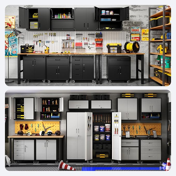 Metal Tool Cabinet, Garage Storage Cabinet System, Wall Cabinet & Locking - Image 6
