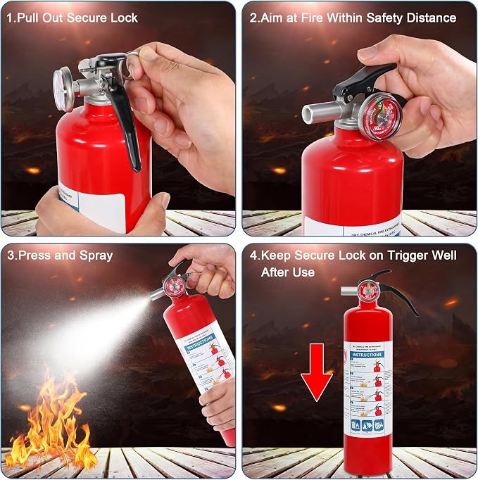 2 Pack Dry Chemical Fire Extinguishers 2.5 lb ABC, Boat Use, 1A:10B:C Rating - Image 7