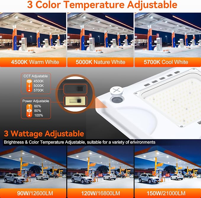 BBESTLED LED Canopy Light with 150W/120W/90W Adjustable, ETL&DLC Listed - Image 4
