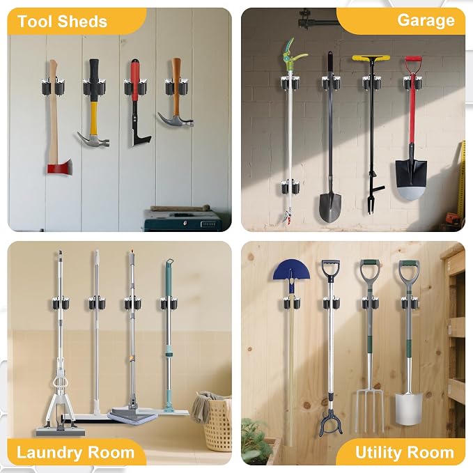 Broom Holder Wall Mount – 6 Pack Broom Rack - Image 5