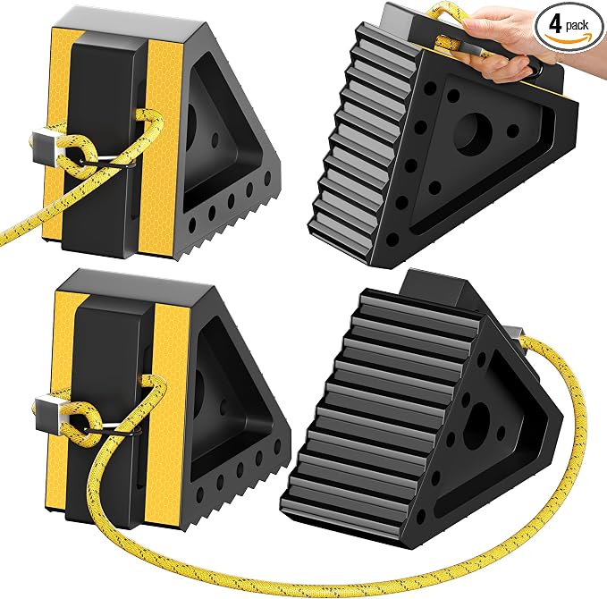 4 Pack Heavy Duty Wheel Chocks by Profasion