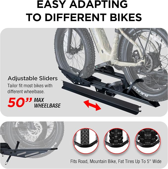 250LBS. Capacity Foldable 3-Ebike Rack - Image 5