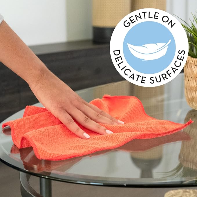 S&T INC. 12 Pack Microfiber Cleaning Cloth, Bulk Towels - Image 3
