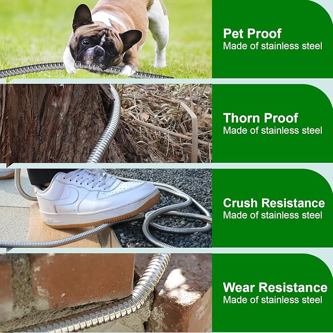 Metal Short Garden Hose 6 ft, 8 ft, 12 ft Flexible Stainless Steel Garden Hose - Image 5
