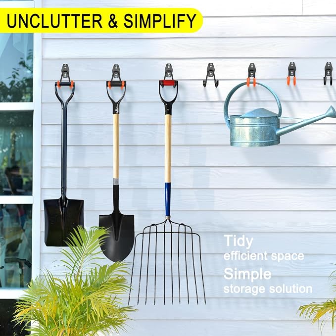 2 Pack Heavy Duty Garage Hooks Storage Organizer Wall Mount Power and Garden - Image 5