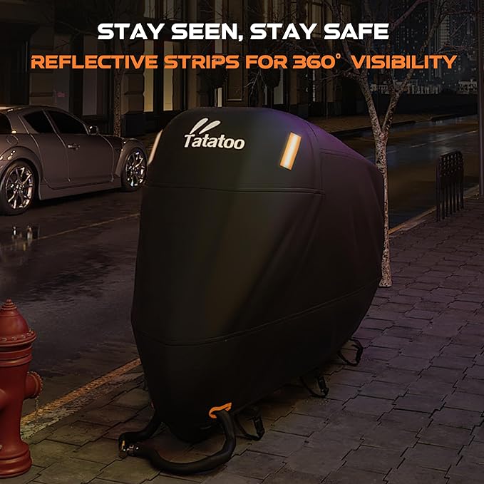 Motorcycle Cover Waterproof Outdoor, 300D Heavy Duty 250cc, UV & Rain Resistant - Image 4