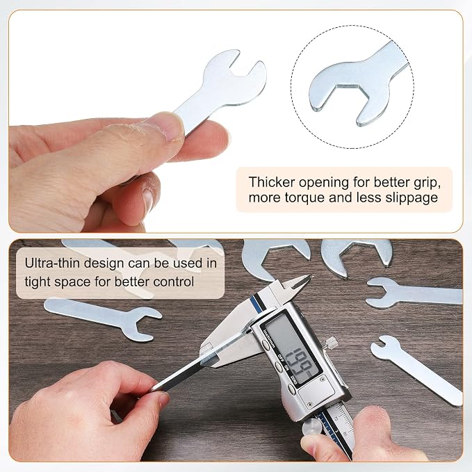 HARFINGTON 10pcs Small Open End Wrench 10x70x1.8mm Metric U-Shaped Single Open - Image 5
