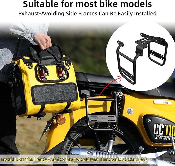 Rhinowalk Motorcycle Saddlebags, Waterproof Quick Release 15L Single Side - Image 6