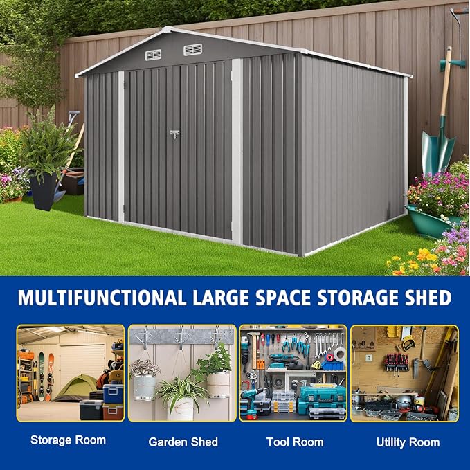 8X10 FT Outdoor Storage Shed - Image 8