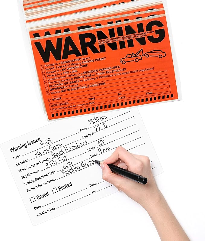 Easykart Labels 50 Parking Violation Notice Tow Stickers - Image 4