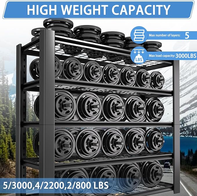 5-Tier Heavy Duty Garage Shelving Unit - Image 6
