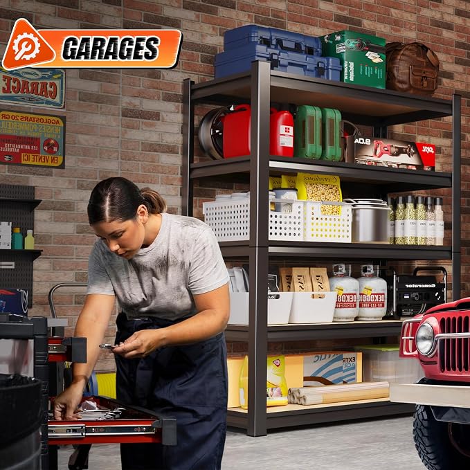 72" H*46'' Storage Shelves 2500lbs Garage Shelving Adjustable Heavy Duty Garage - Image 2