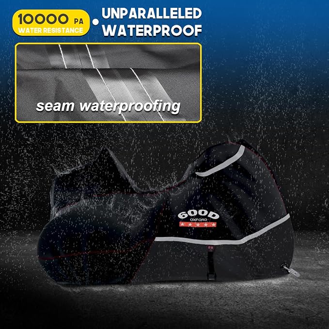 Rosefray Trike Cover, Motorcycle Cover Heavy Duty 600D Waterproof - Image 3