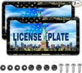 License Plate Frame Multicolor License Plate Holder USA Flag Black Camo by Unknown